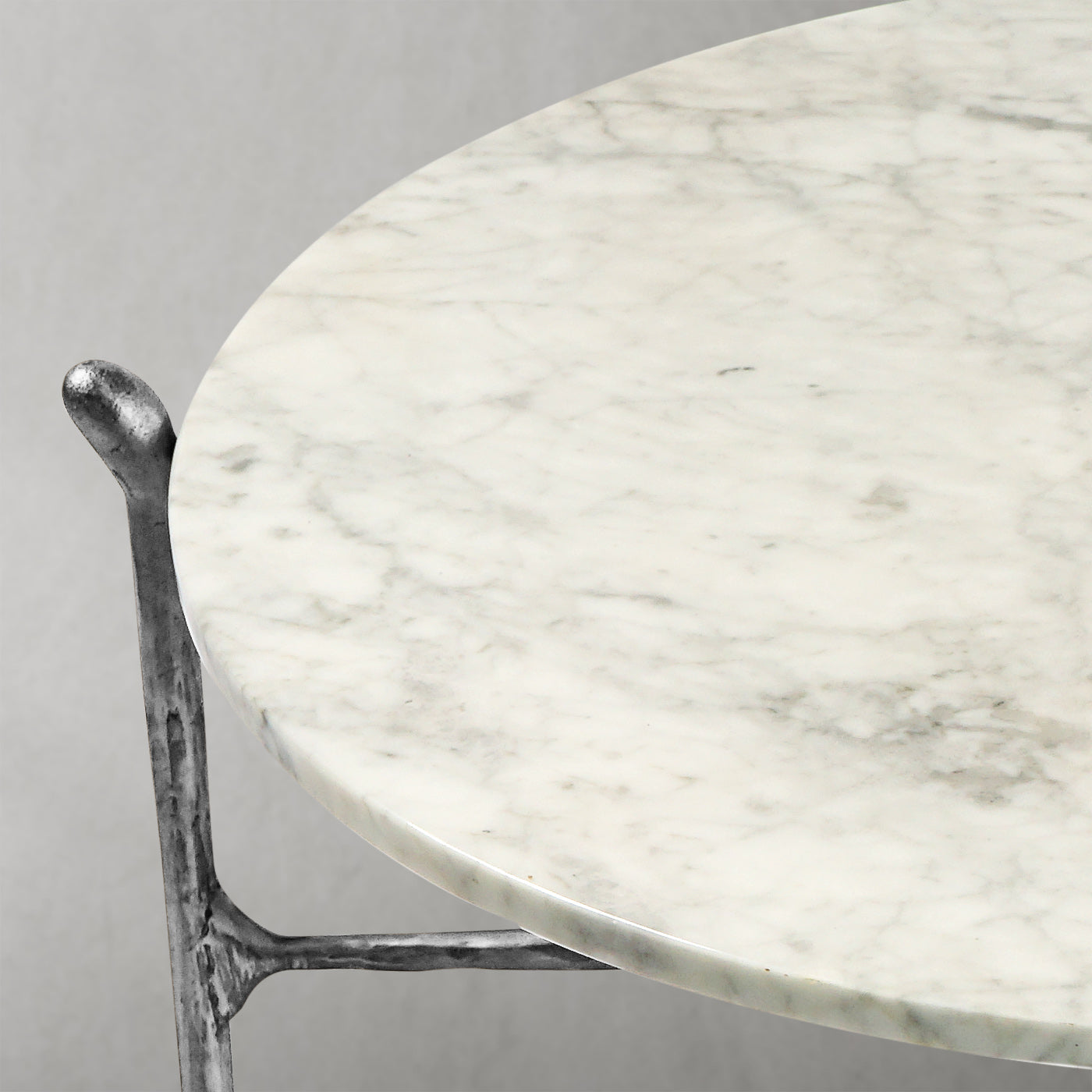 Thaddeus Round  Horn Marble Coffee Table & Side Table
