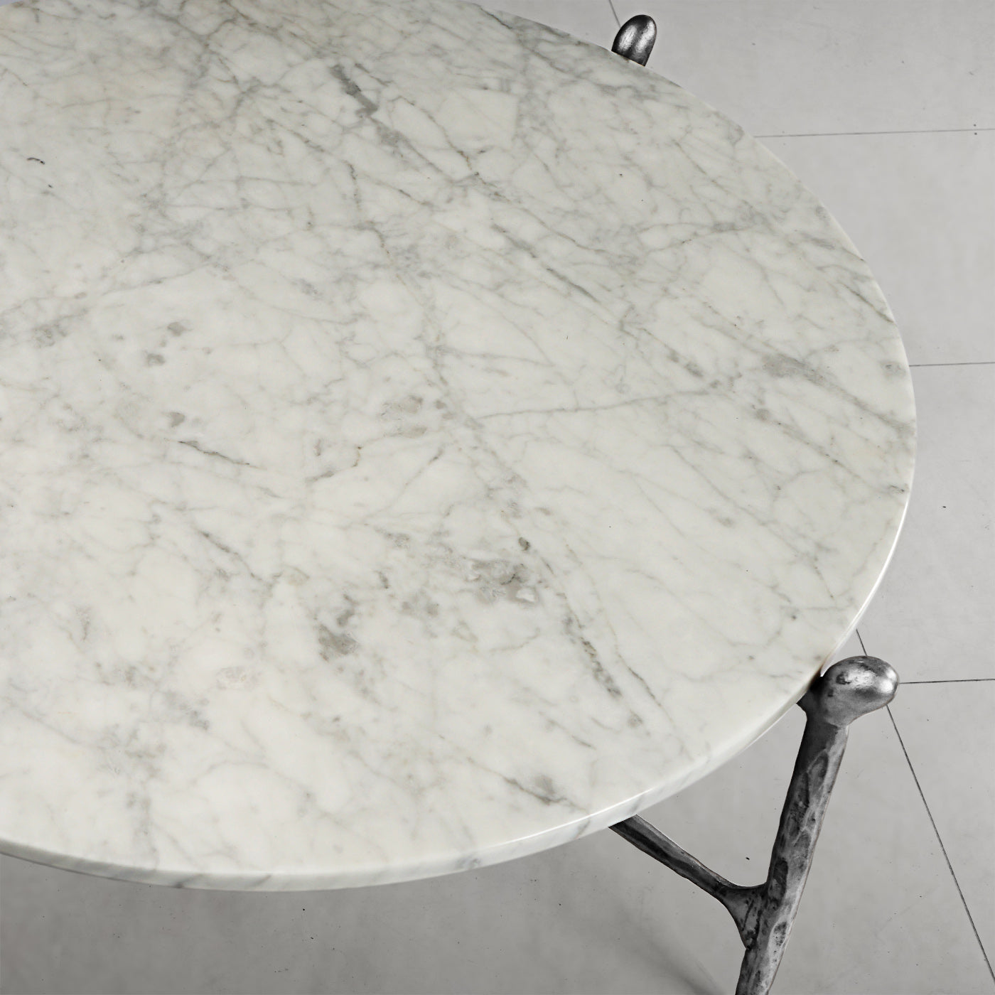 Thaddeus Round  Horn Marble Coffee Table & Side Table
