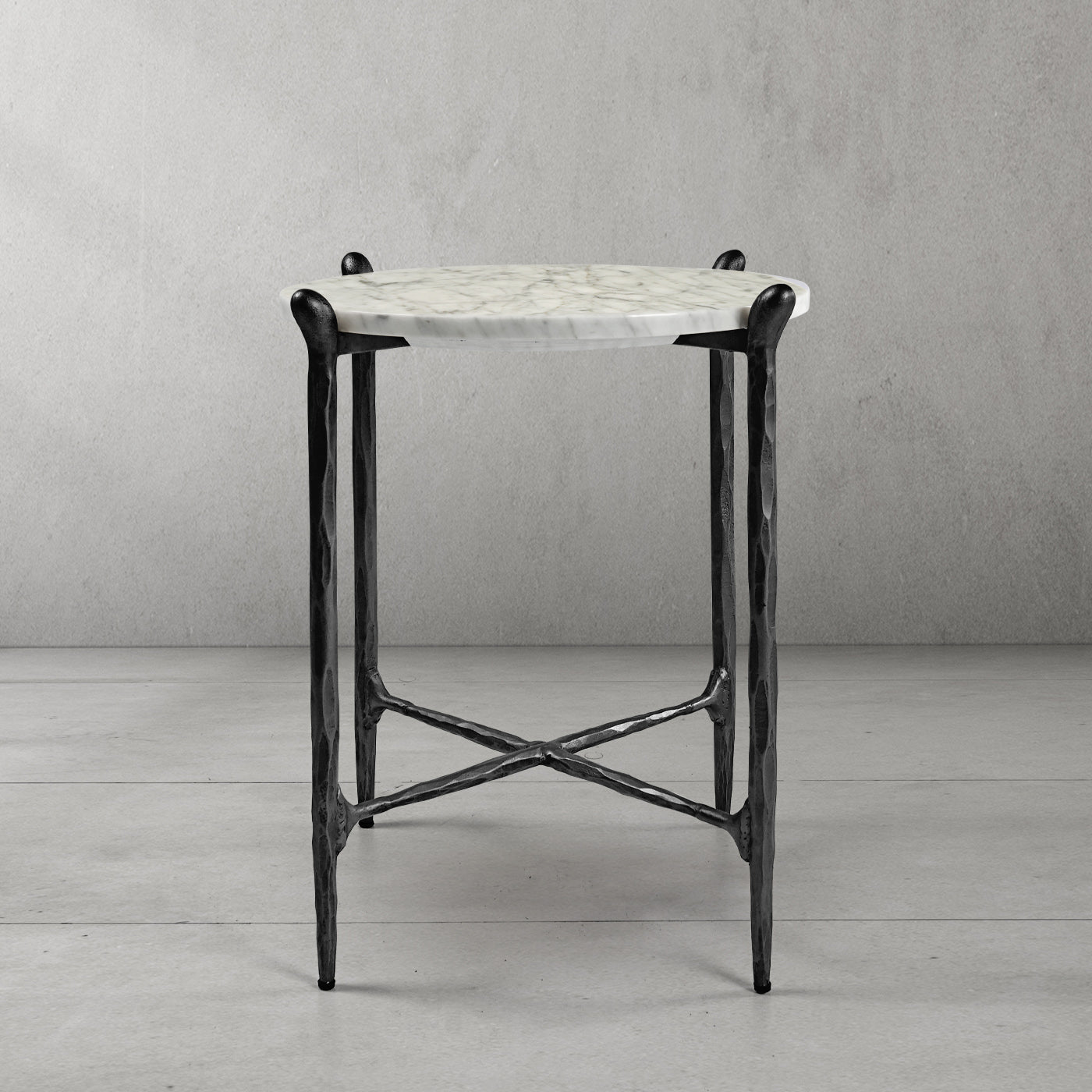 Thaddeus Round  Horn Marble Coffee Table & Side Table