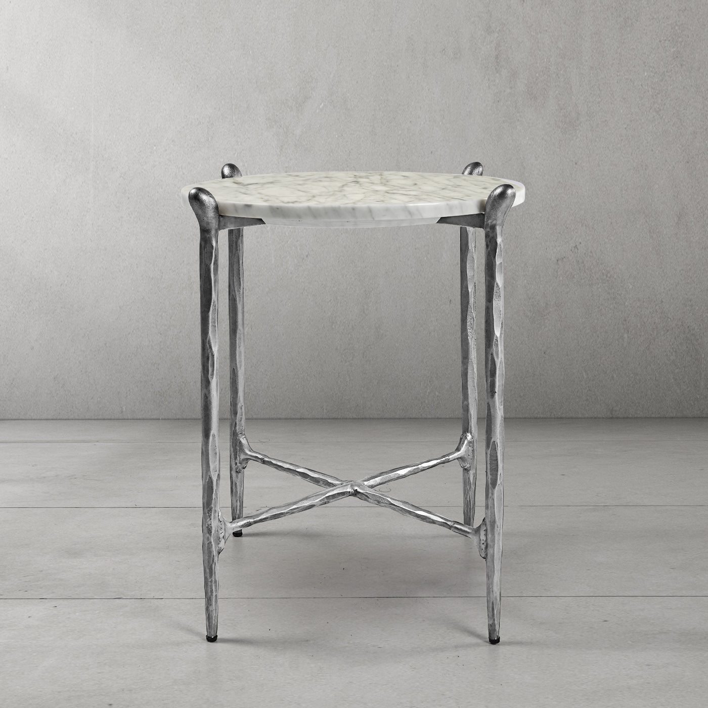 Thaddeus Round  Horn Marble Coffee Table & Side Table