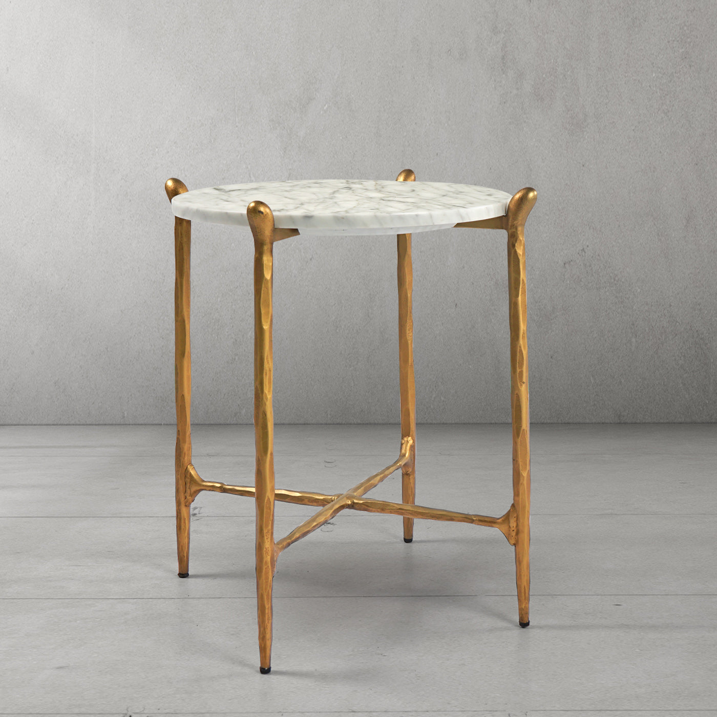 Thaddeus Round  Horn Marble Coffee Table & Side Table