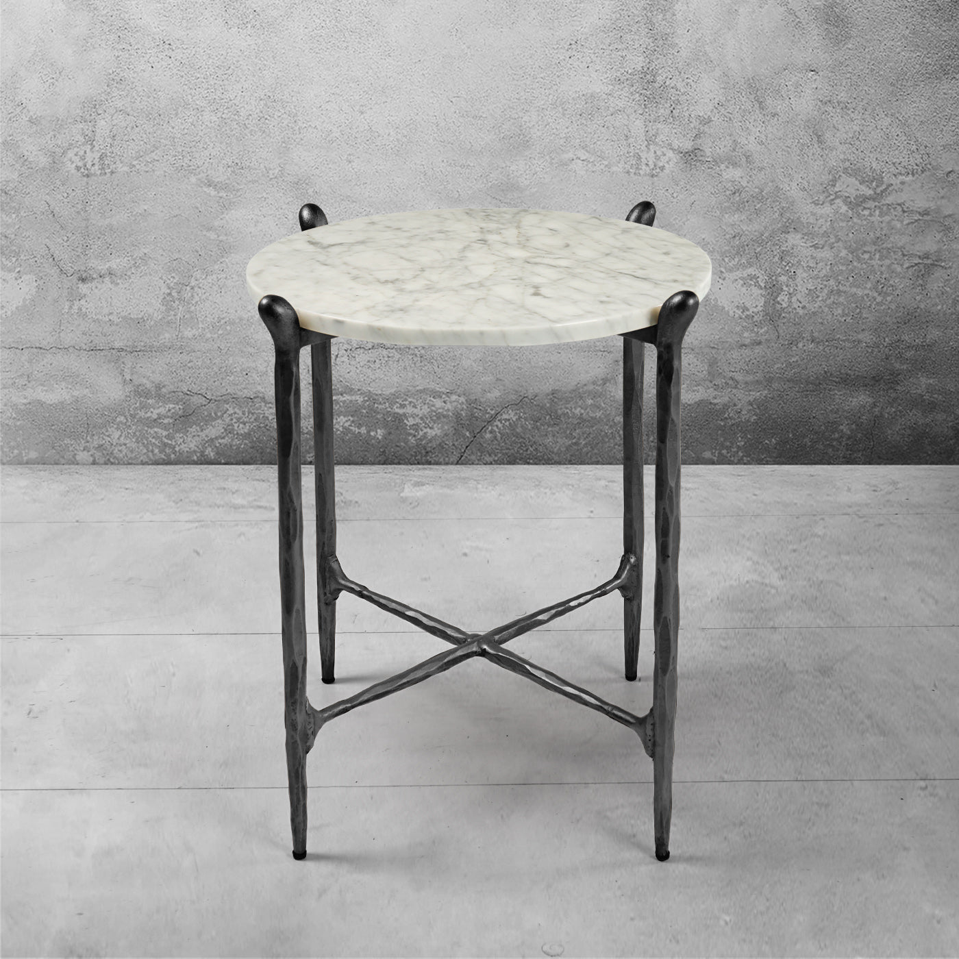 Thaddeus Round  Horn Marble Coffee Table & Side Table