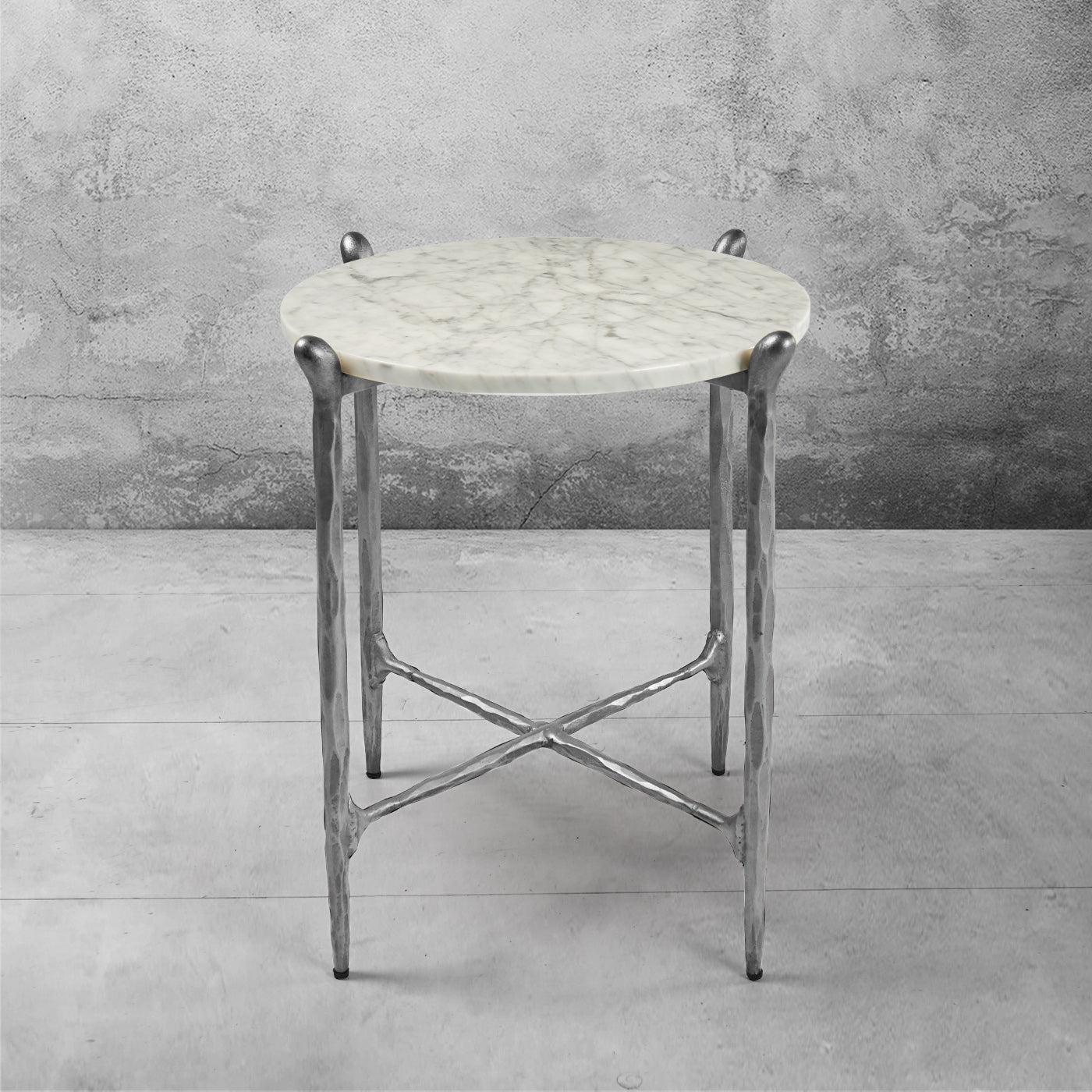 Thaddeus Round  Horn Marble Coffee Table & Side Table