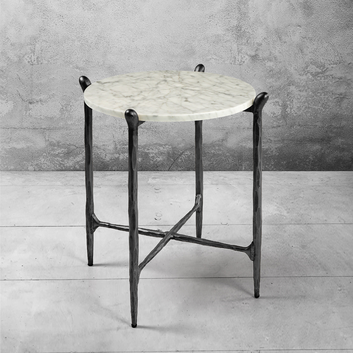 Thaddeus Round  Horn Marble Coffee Table & Side Table