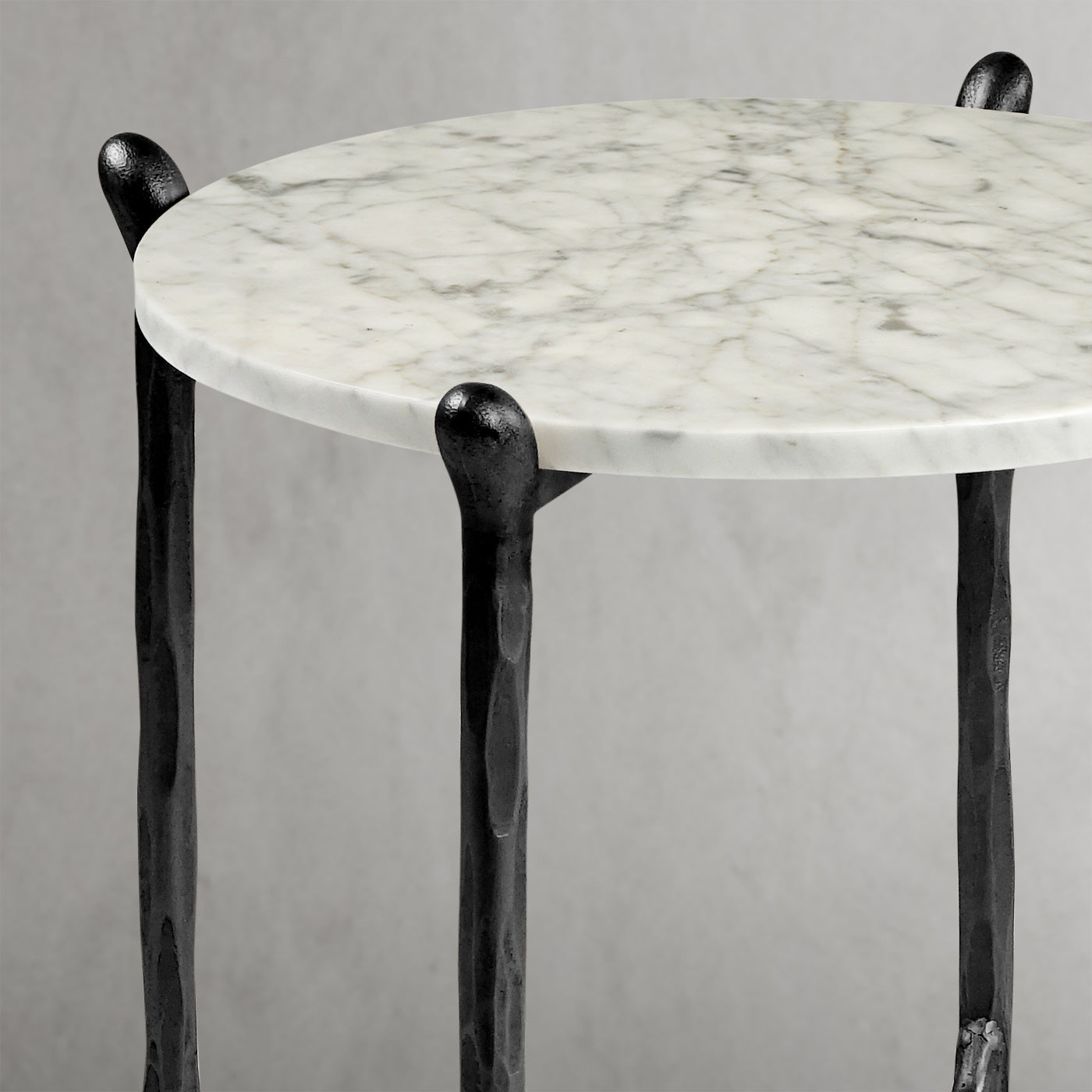 Thaddeus Round  Horn Marble Coffee Table & Side Table
