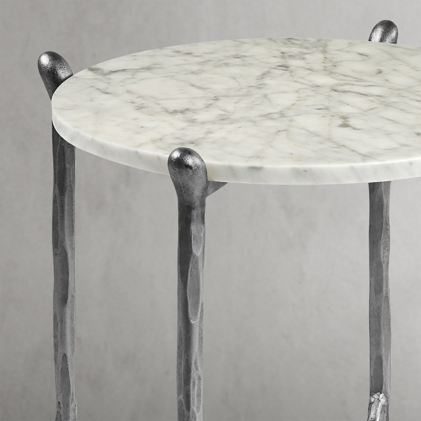 Thaddeus Round  Horn Marble Coffee Table & Side Table