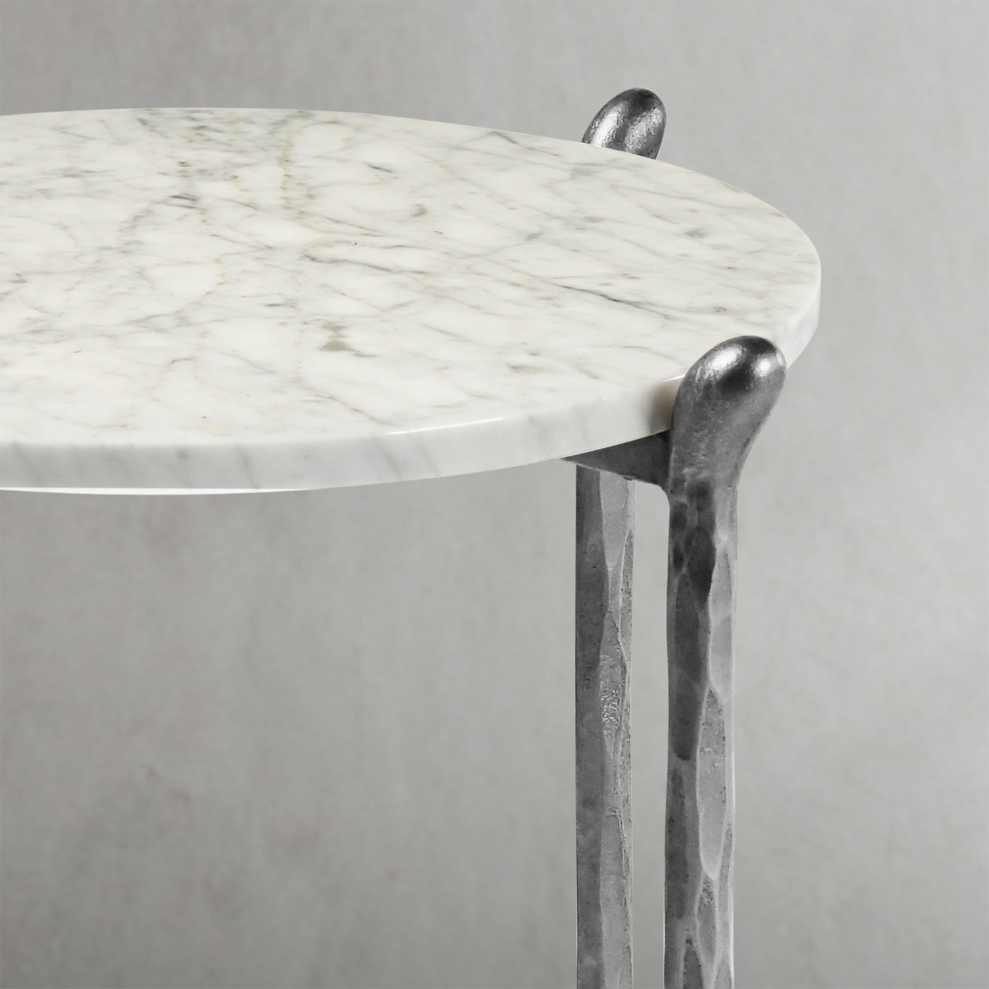 Thaddeus Round  Horn Marble Coffee Table & Side Table