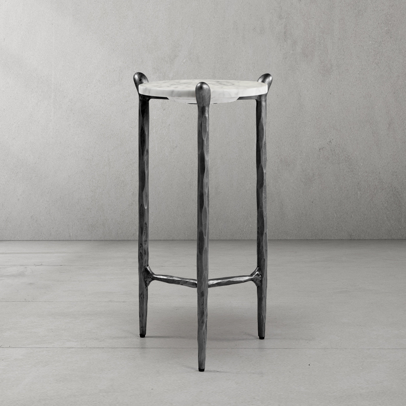 Thaddeus Round  Horn Marble Coffee Table & Side Table