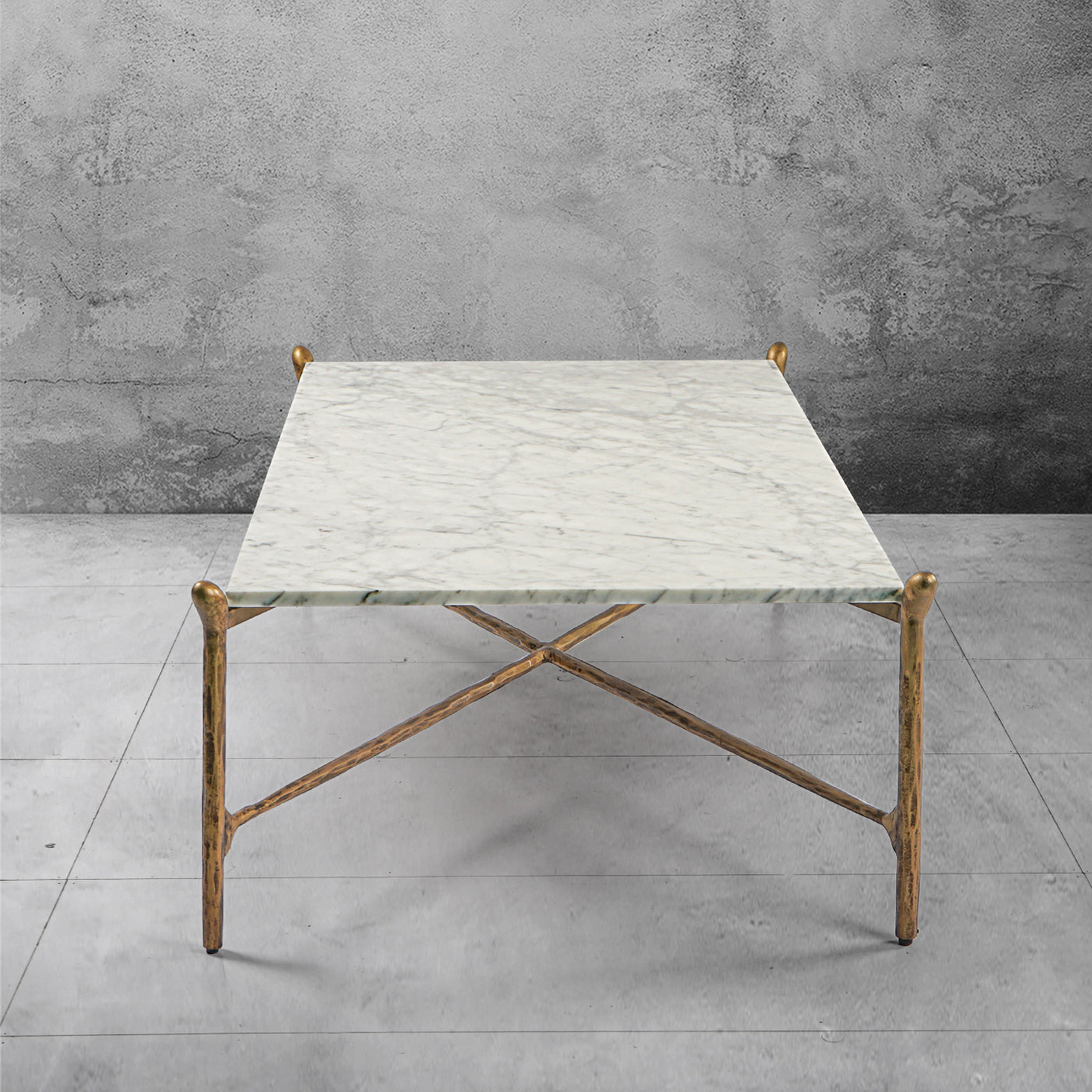 Thaddeus Square Horn Marble Coffee Table 39" 50"