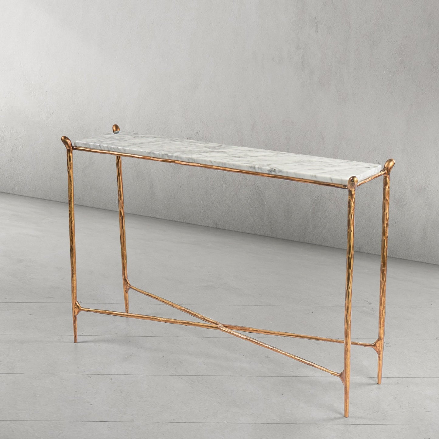 Thaddeus Rectangle Horn Marble Console Table