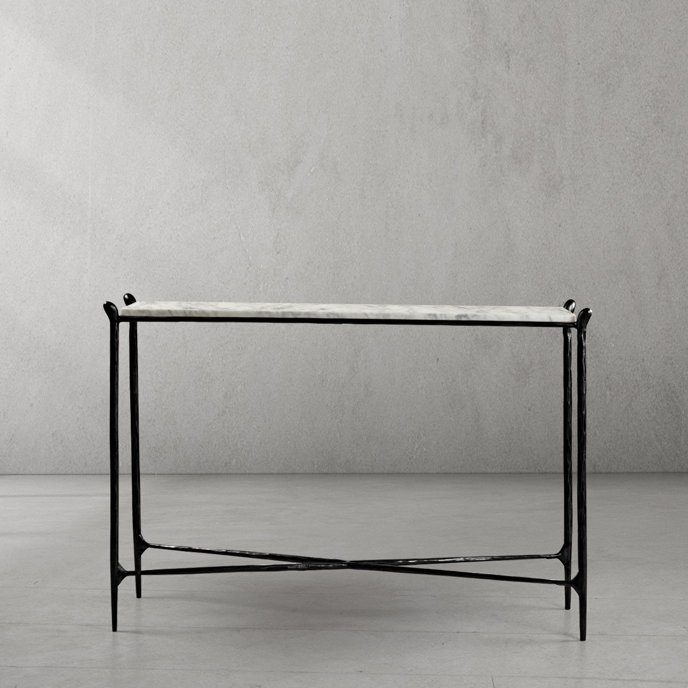Thaddeus Rectangle Horn Marble Console Table