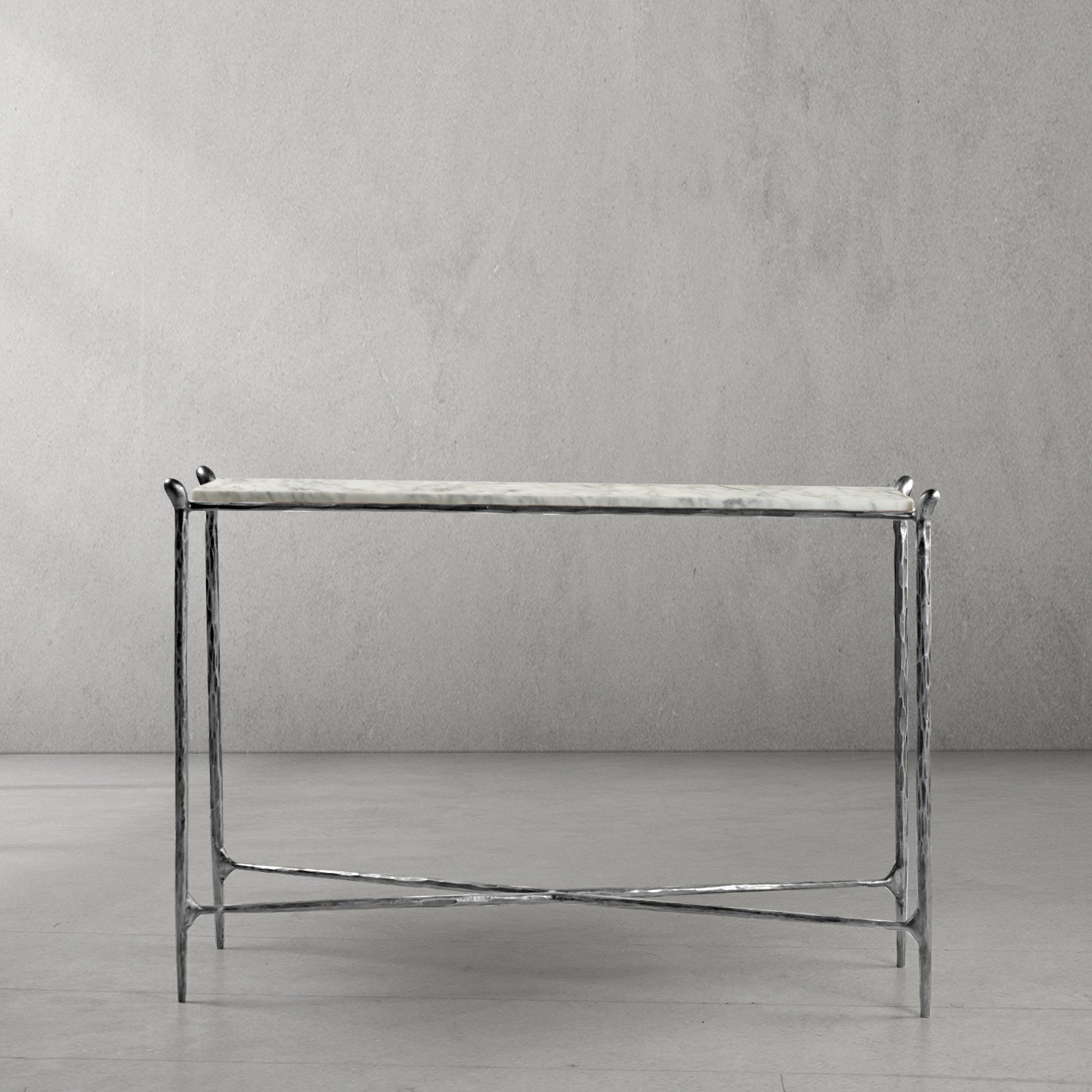 Thaddeus Rectangle Horn Marble Console Table