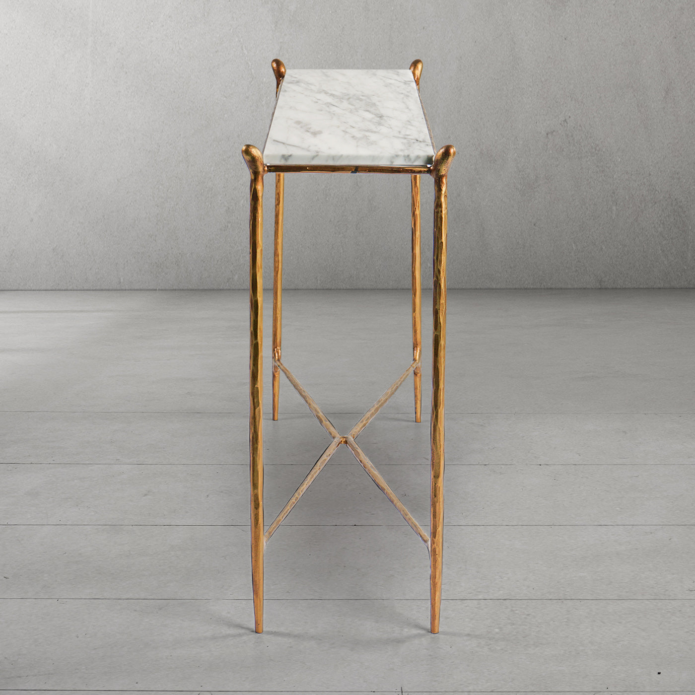 Thaddeus Rectangle Horn Marble Console Table