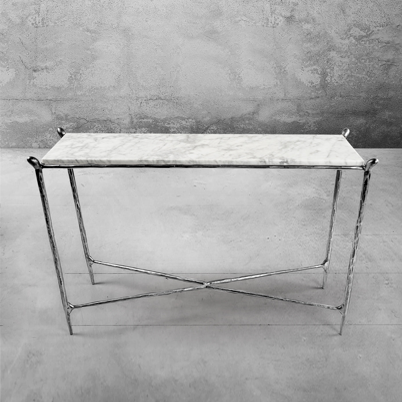 Thaddeus Rectangle Horn Marble Console Table