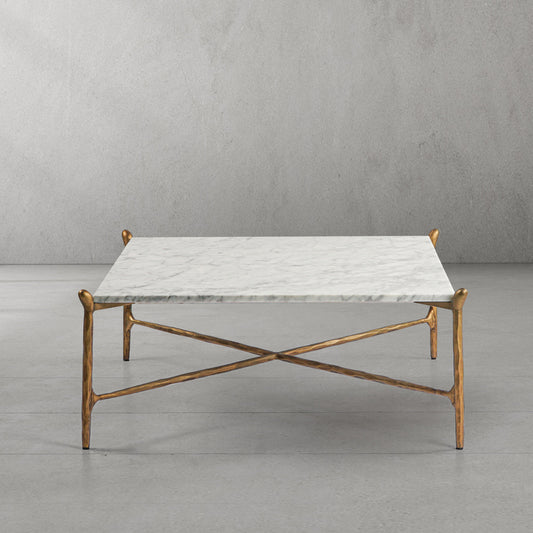 Thaddeus Square Horn Marble Coffee Table 39" 50"