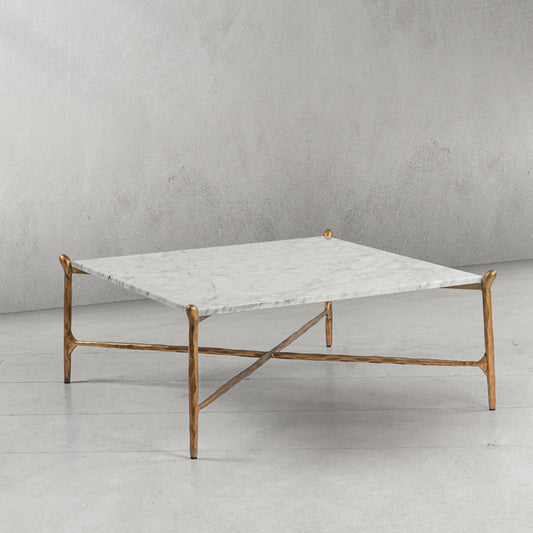Thaddeus Square Horn Marble Coffee Table 39" 50"