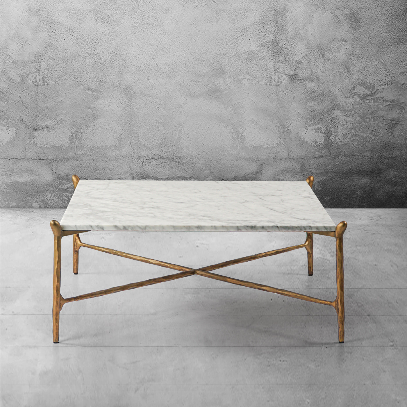 Thaddeus Square Horn Marble Coffee Table 39" 50"