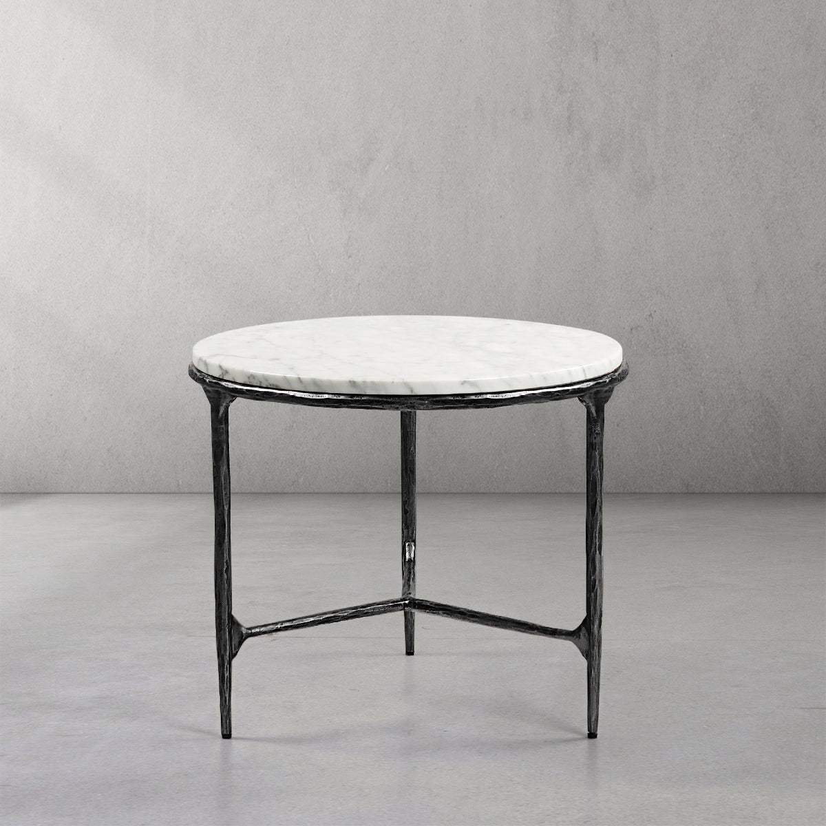 Thaddeus Marble Round Side Table 3 Table Leg 24"D