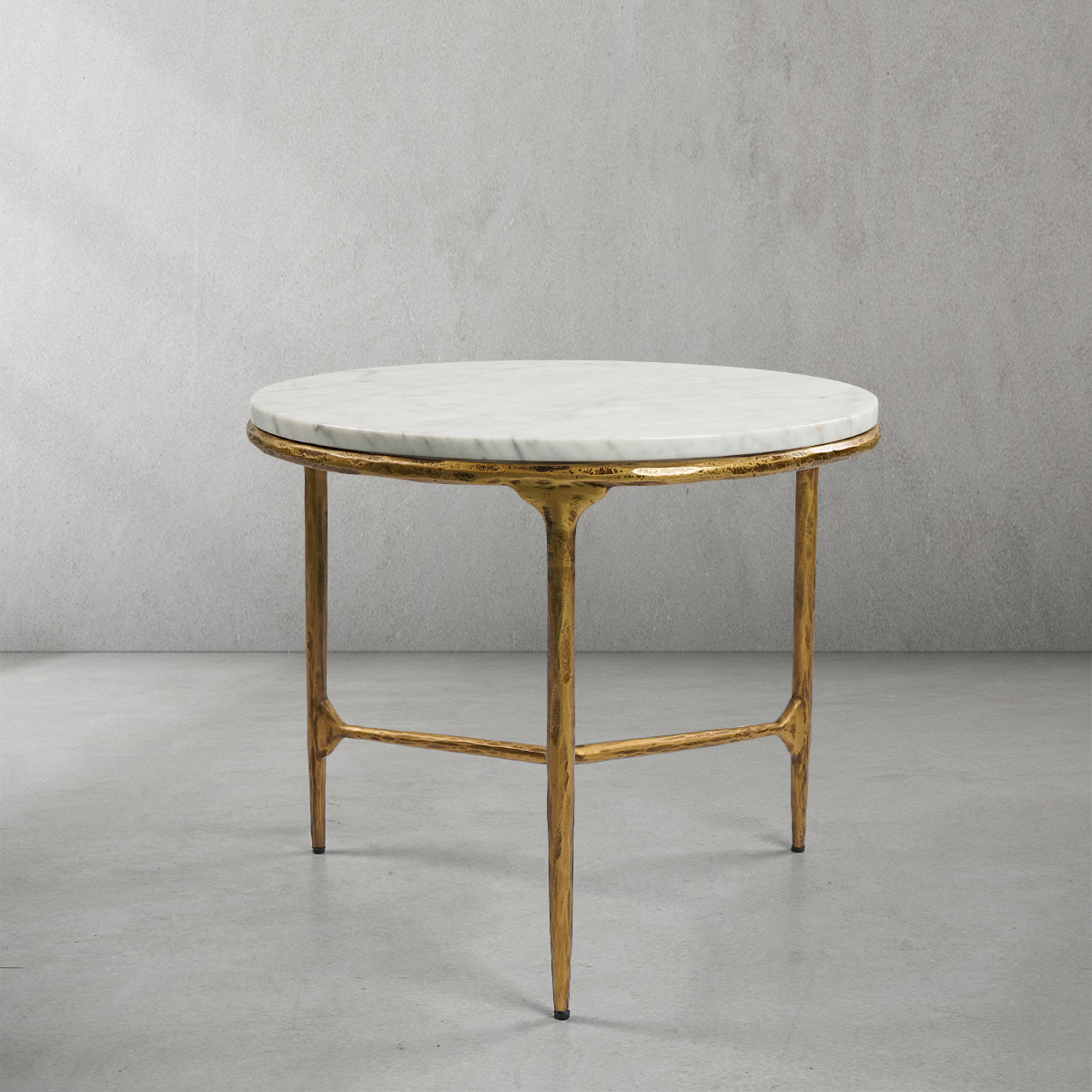Thaddeus Marble Round Side Table 3 Table Leg 24"D
