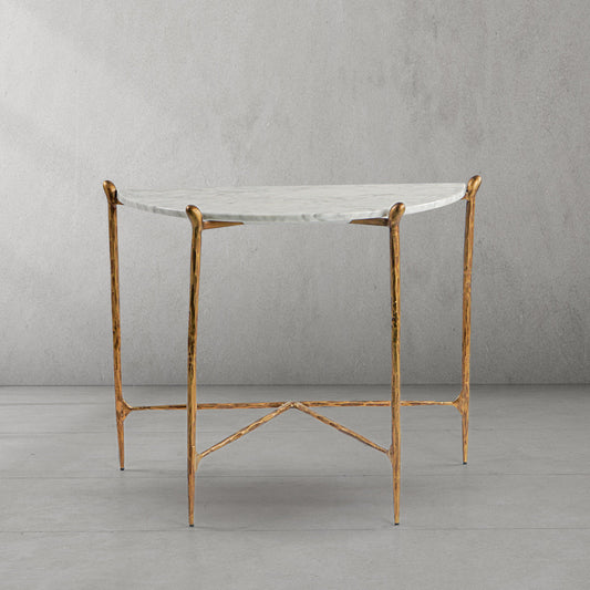Thaddeus Horn Semi-Circle Marble Console Table