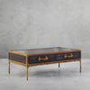 Thaddeus Vintage Leather Square Coffee Table