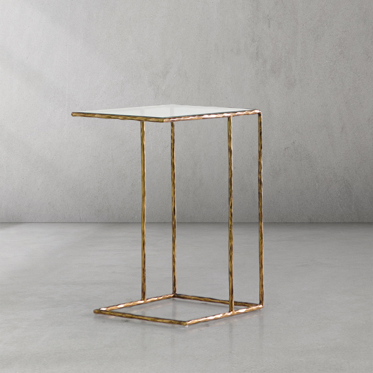Thaddeus Glass C-Shaped Side Table