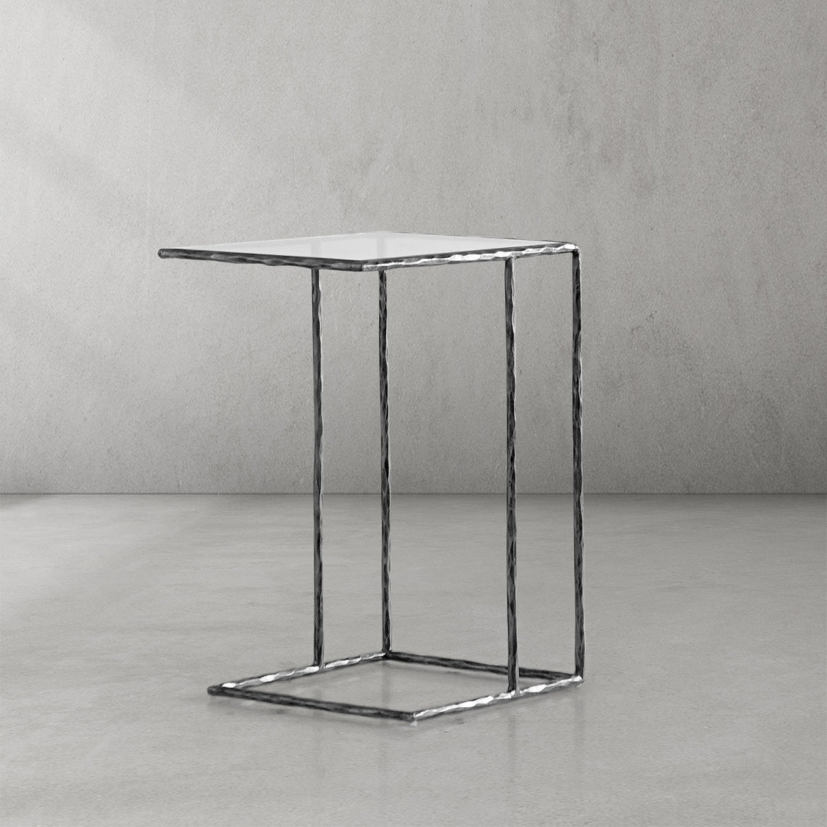 Thaddeus Glass C-Shaped Side Table