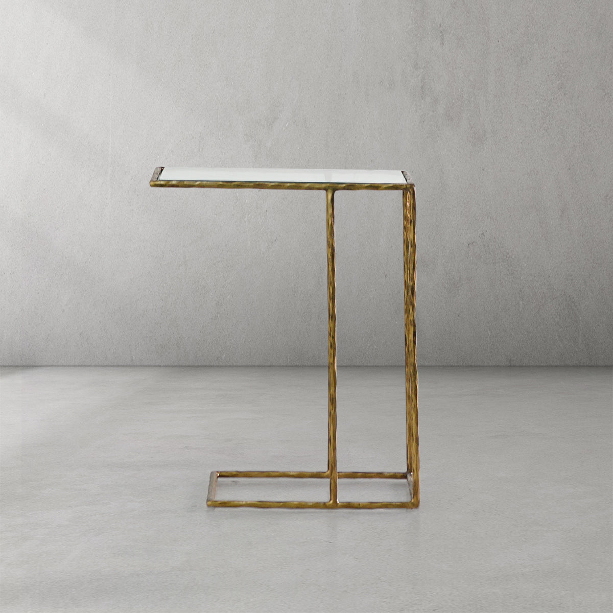 Thaddeus Glass C-Shaped Side Table