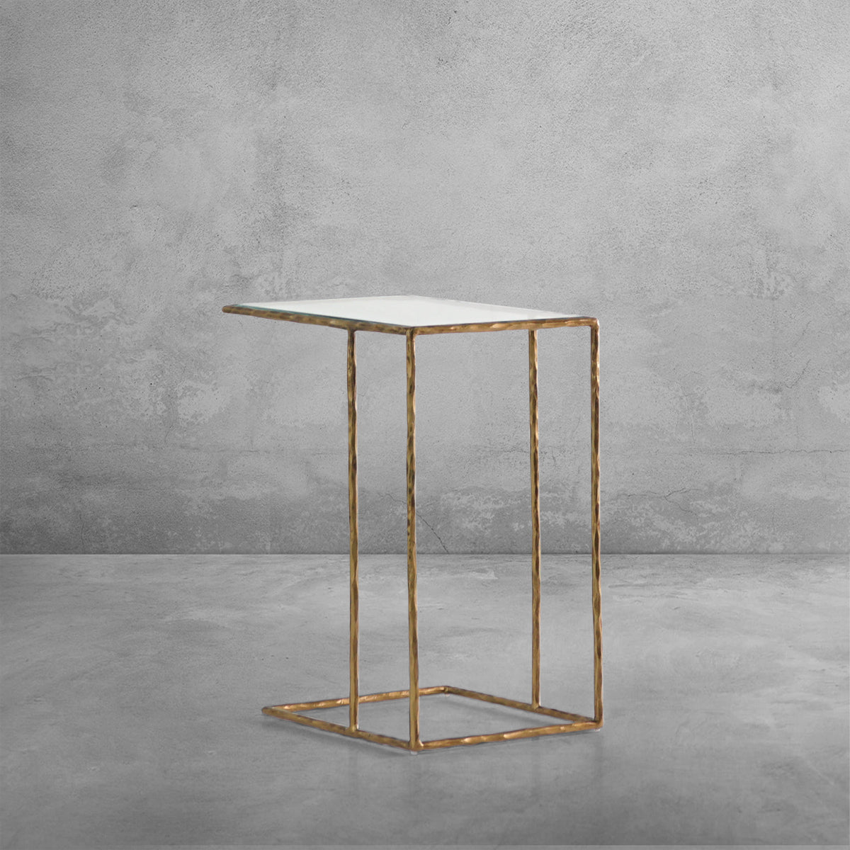 Thaddeus Glass C-Shaped Side Table