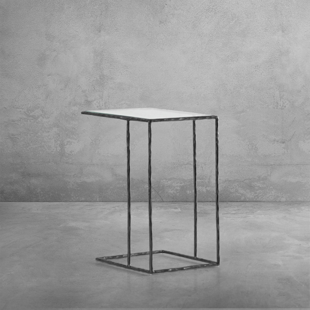 Thaddeus Glass C-Shaped Side Table