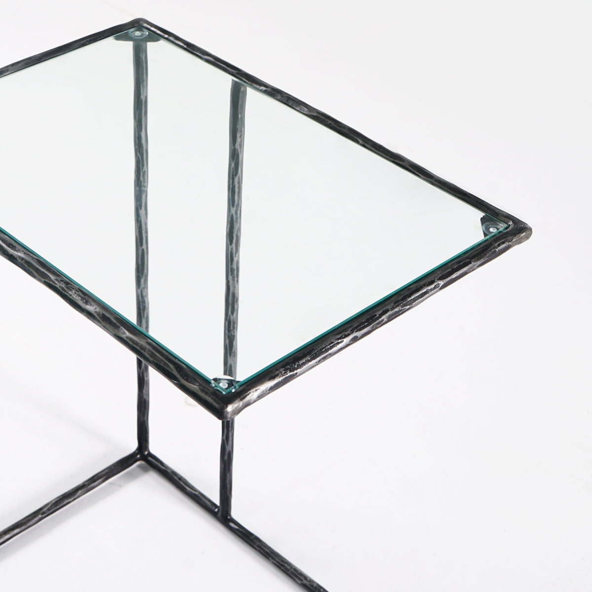 Thaddeus Glass C-Shaped Side Table