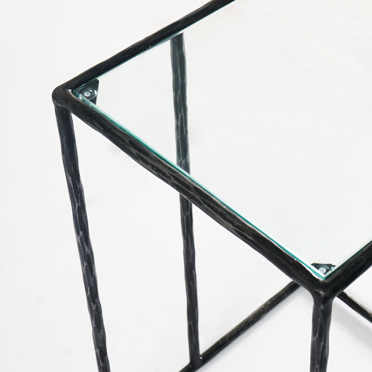 Thaddeus Glass C-Shaped Side Table