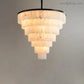 Alabaster Modern Multi-Tiered Round Chandelier