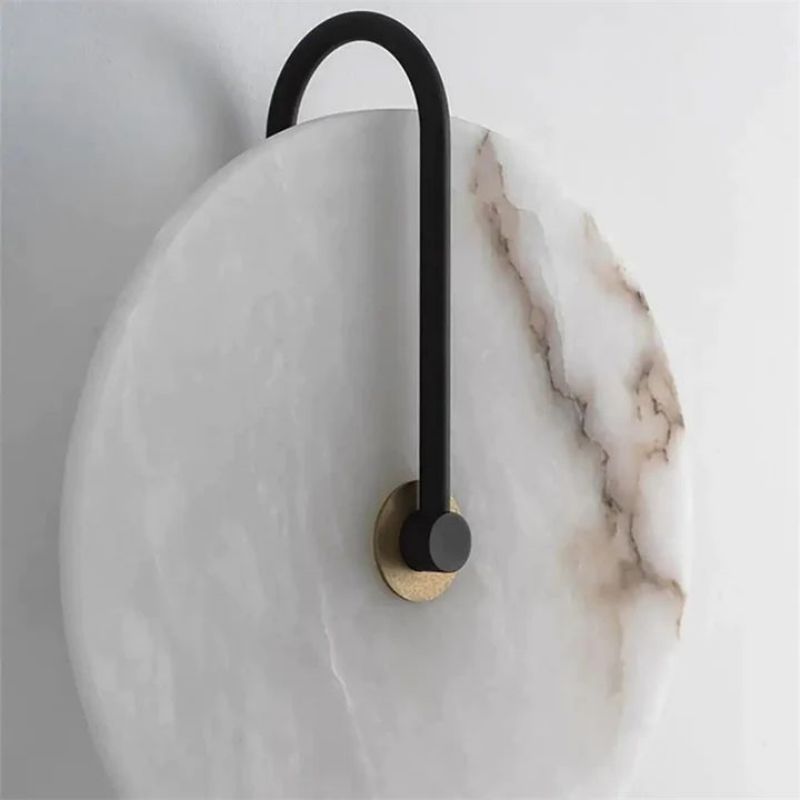 Alabaster Modern Round Wall Sconce