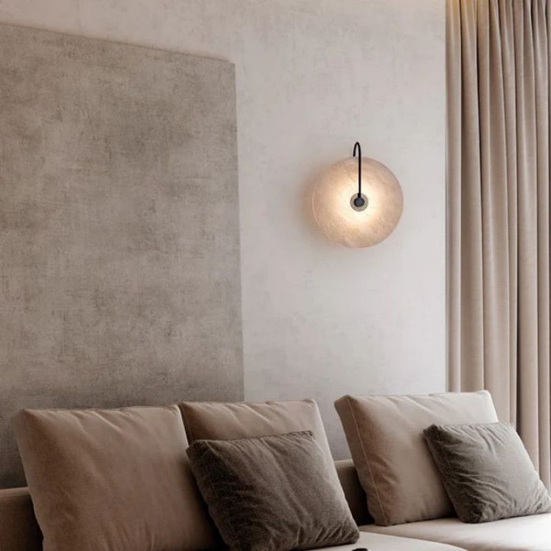 Alabaster Modern Round Wall Sconce
