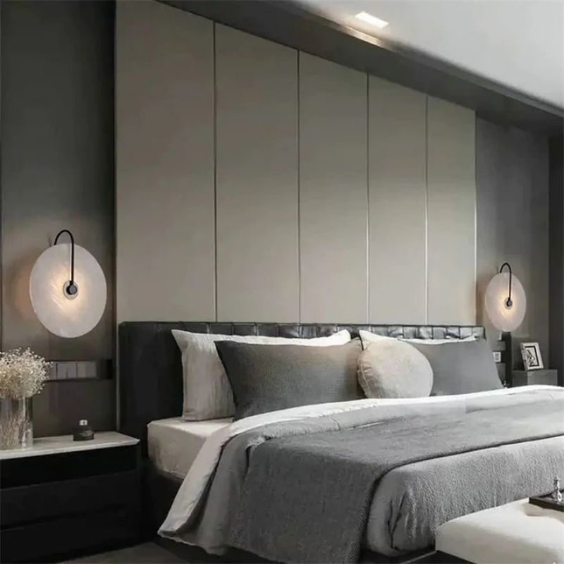 Alabaster Modern Round Wall Sconce