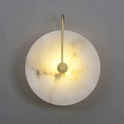Alabaster Modern Round Wall Sconce