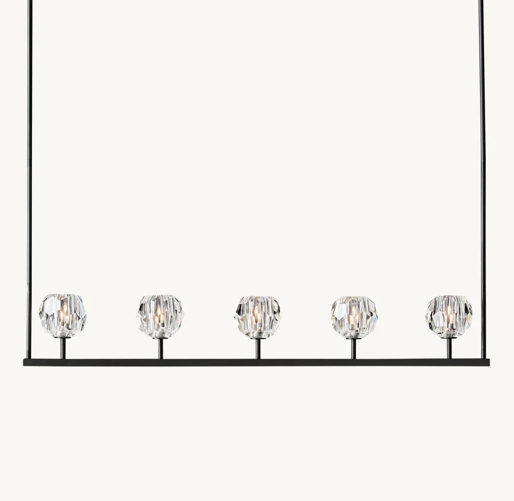 Boule De Cristal Clear Glass Linear Chandelier 48"