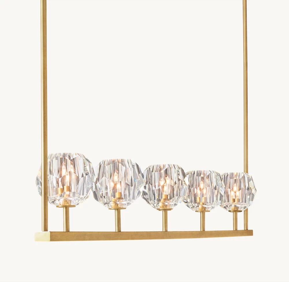 Boule De Cristal Clear Glass Linear Chandelier 48"