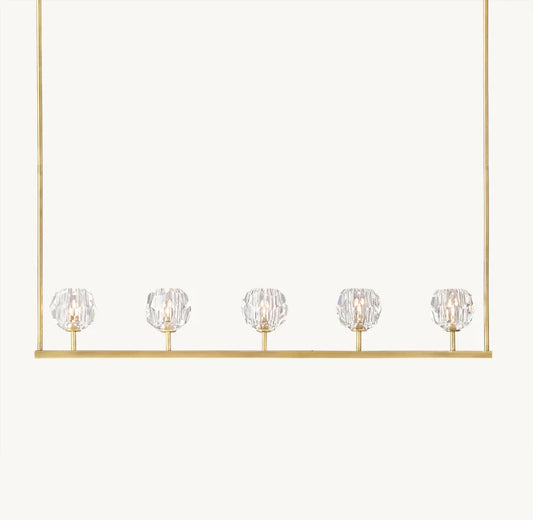 Boule De Cristal Clear Glass Linear Chandelier 48"