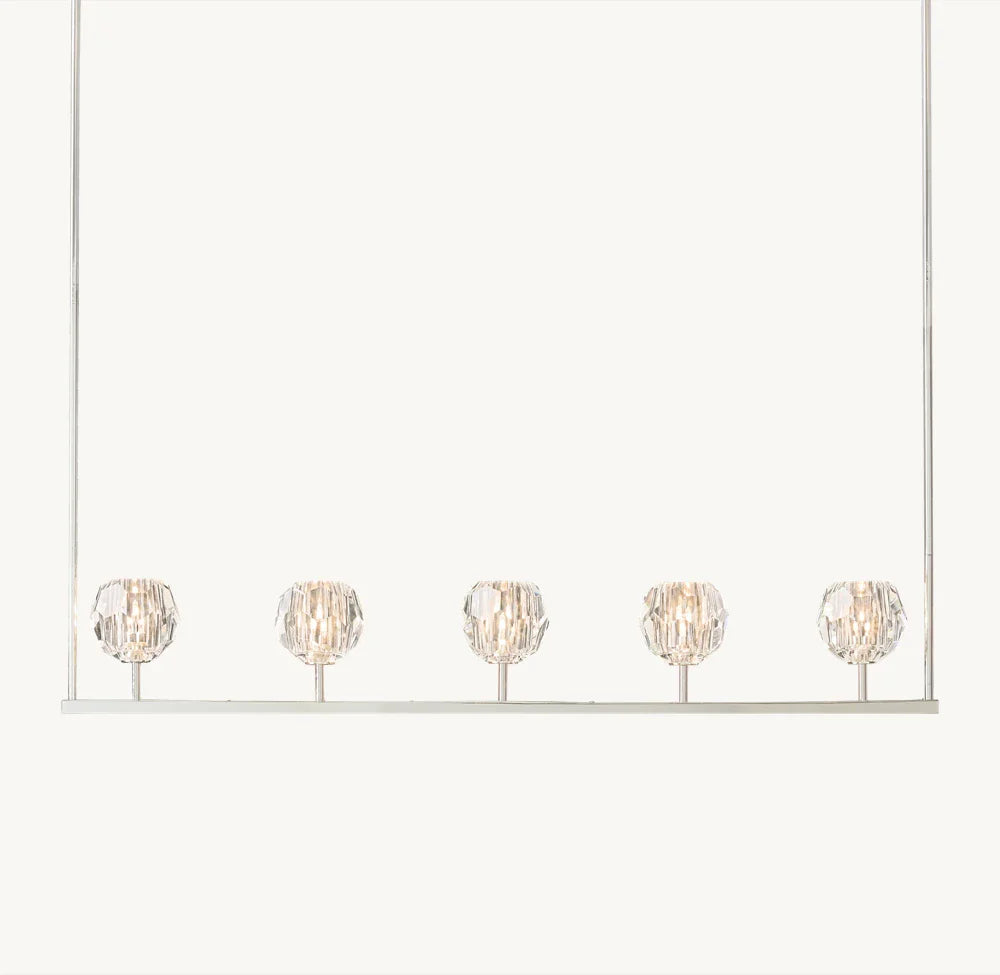 Boule De Cristal Clear Glass Linear Chandelier 48"