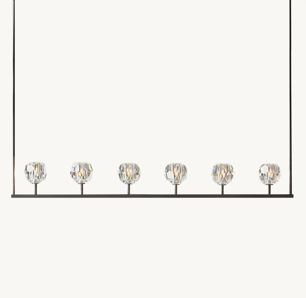 Boule De Cristal Clear Glass Linear Chandelier 60"