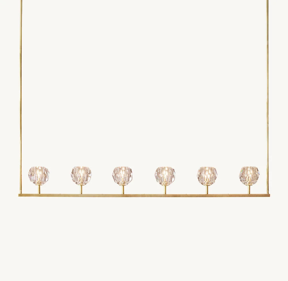 Boule De Cristal Clear Glass Linear Chandelier 60"