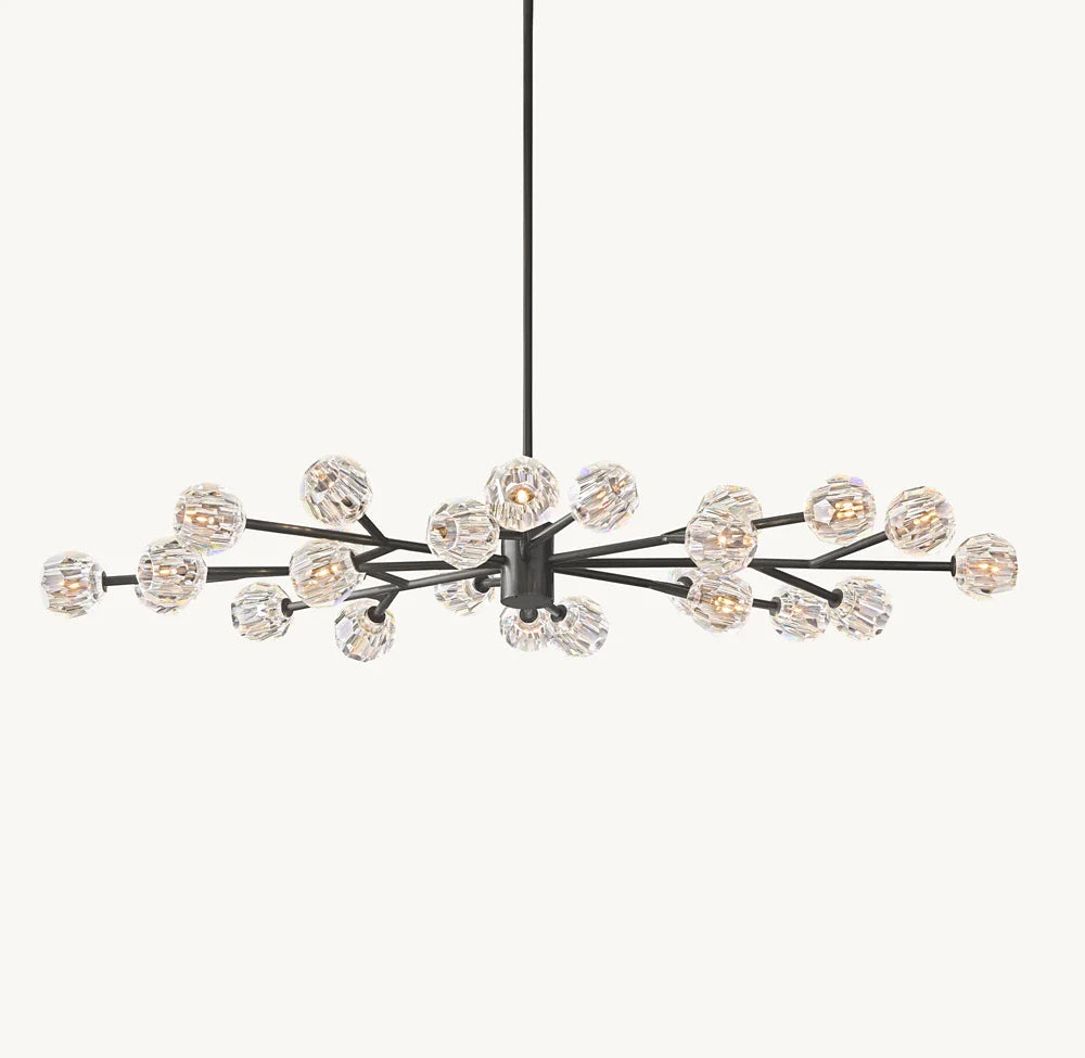 Boule De Cristal Smoke Glass Round Chandelier 72"