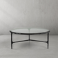 Thaddeus Glass Round Coffee Table 3 Table Legs 35"