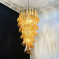 Beautiful Murano Amber Petals Spiral Chandelier 25.2"