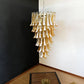Beautiful Murano Amber Petals Spiral Chandelier 25.2"