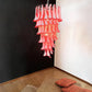 Beautiful Murano Red Petals Spiral Chandelier 25"