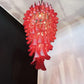 Beautiful Murano Red Petals Spiral Chandelier 25"