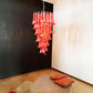 Beautiful Murano Red Petals Spiral Chandelier 25"